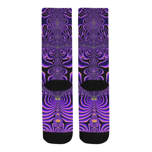 Exquisite Purple Sunset Fractal Abstract Trouser Socks