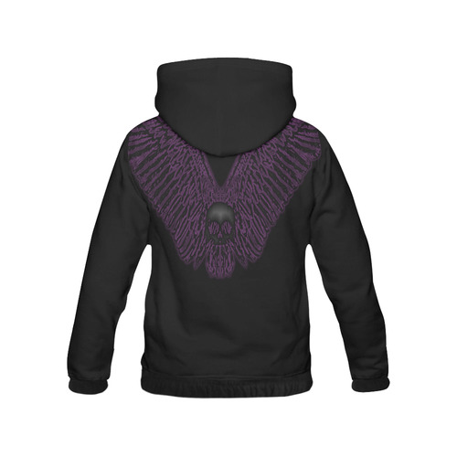 Skull Wing Purple All Over Print Hoodie for Men (USA Size) (Model H13)