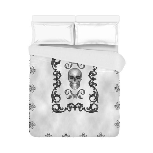 Filigree Skull Duvet Comforter Cover Duvet Cover 86"x70" ( All-over-print)