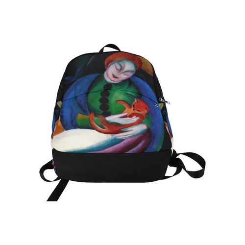 Girl With Cat II  by Franz Marc Fabric Backpack for Adult (Model 1659)