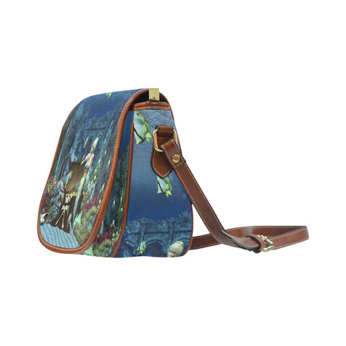 Underwater wold with mermaid Saddle Bag/Small (Model 1649) Full Customization