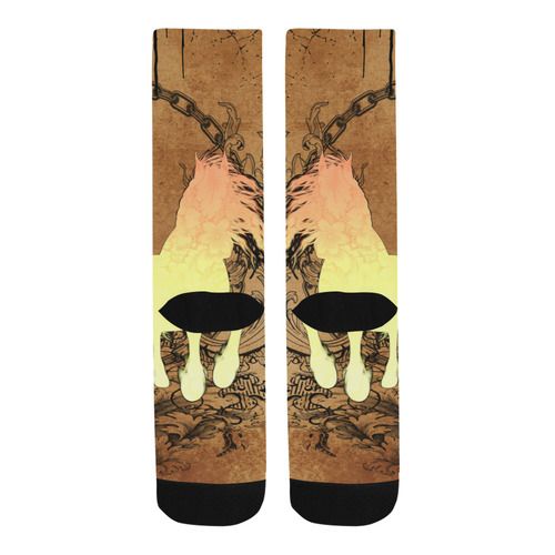 Beautiful horse silhouette in yellow colors Trouser Socks