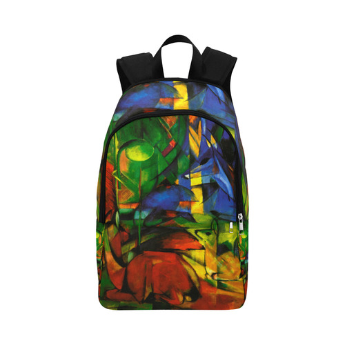 Deers in Wood by Franz Marc Fabric Backpack for Adult (Model 1659)