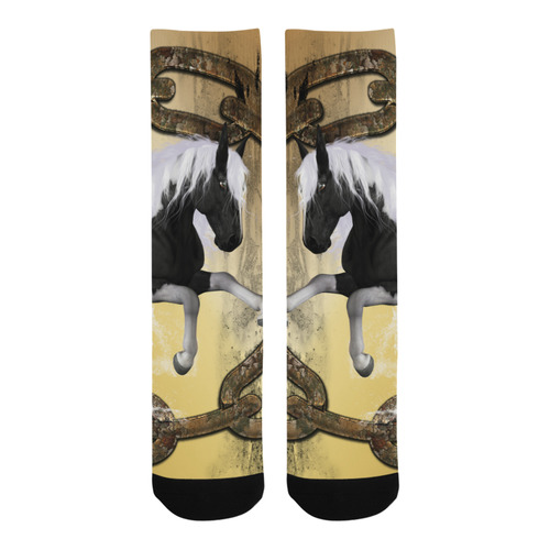 Horse in black and white Trouser Socks