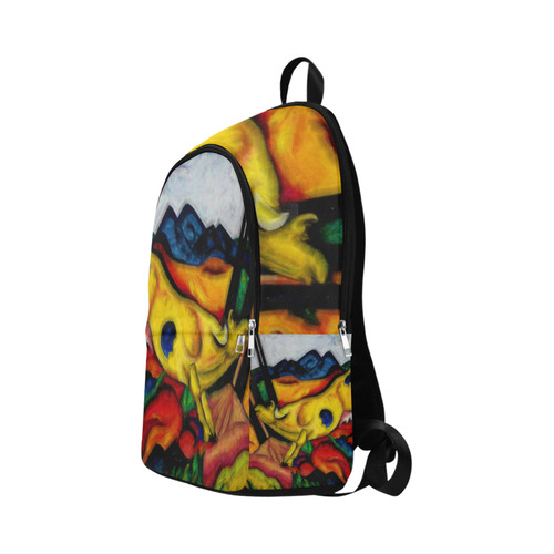 Yellow Cow by Franz Marc Fabric Backpack for Adult (Model 1659)