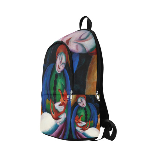 Girl With Cat II  by Franz Marc Fabric Backpack for Adult (Model 1659)