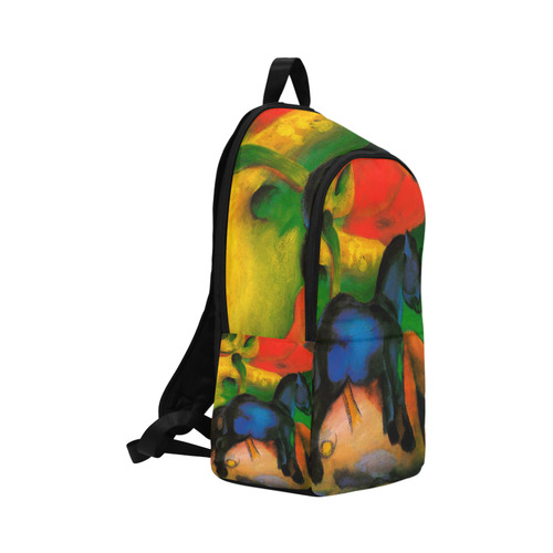 Little Blue Horse by Franz Marc Fabric Backpack for Adult (Model 1659)