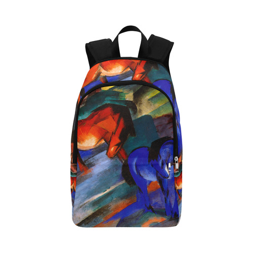 Red and Blue Horse by Franz Marc Fabric Backpack for Adult (Model 1659)
