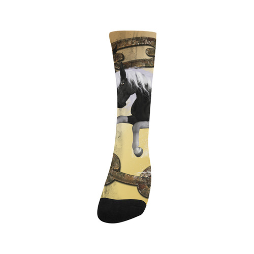 Horse in black and white Trouser Socks