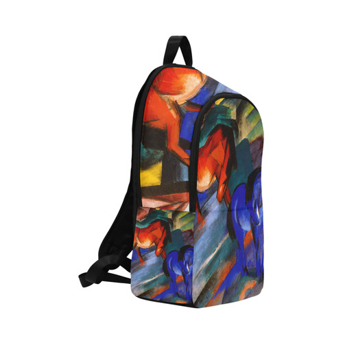 Red and Blue Horse by Franz Marc Fabric Backpack for Adult (Model 1659)