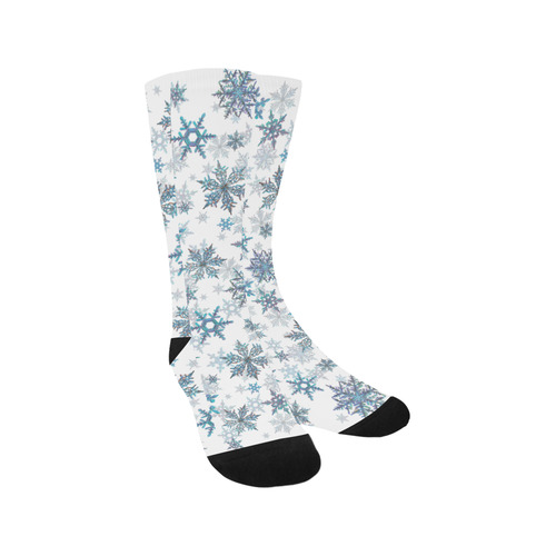 Snowflakes, Blue snow, Christmas Trouser Socks