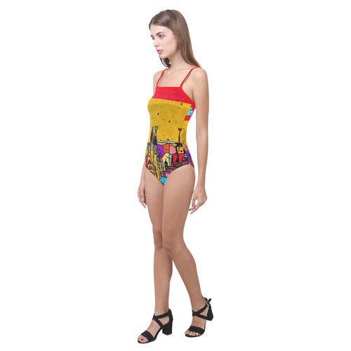 Barcelona Popart by Nico Bielow Strap Swimsuit ( Model S05)