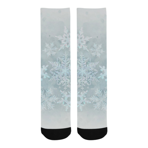 Snowflakes White and blue, Christmas Trouser Socks
