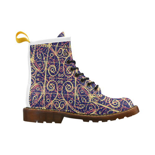 Tribal Ornate Pattern High Grade PU Leather Martin Boots For Women Model 402H