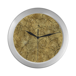 Cracked skull bone surface A by FeelGood Silver Color Wall Clock