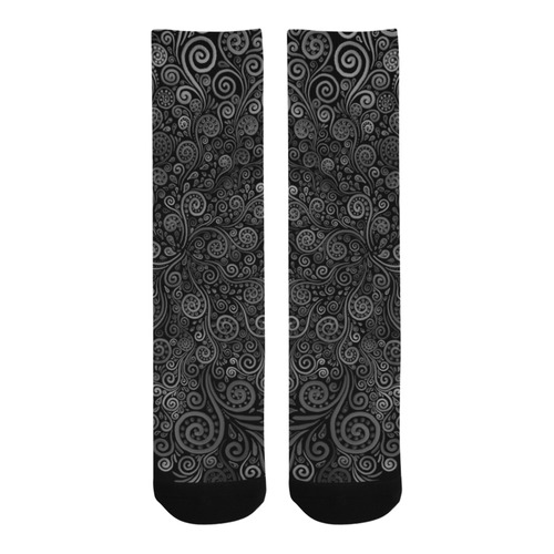 3D Black and White Rose Trouser Socks