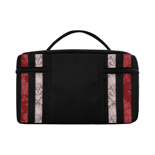 Two Tone Red Damask Goth Stripe Lunch Bag/Large (Model 1658)