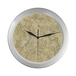 Cracked skull bone surface B by FeelGood Silver Color Wall Clock