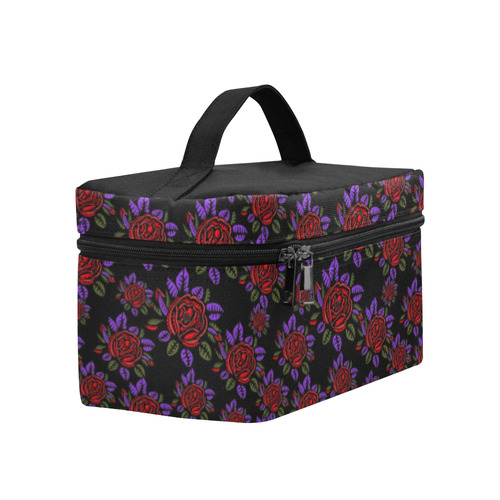 Red and Purple Roses Floral Pattern Lunch Bag/Large (Model 1658)