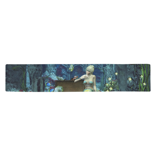 Underwater wold with mermaid Table Runner 14x72 inch