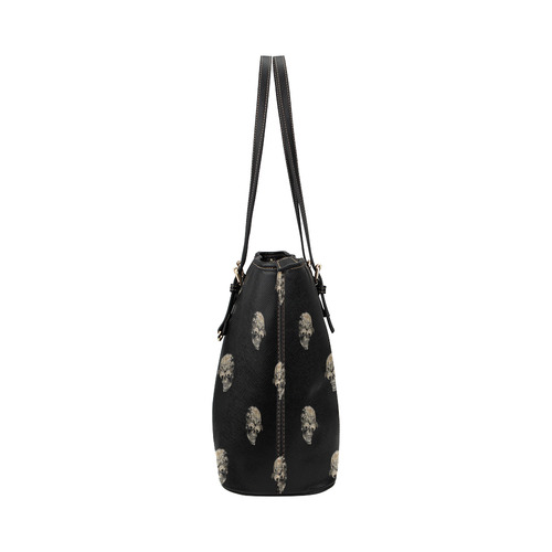 sparkling skulls C by JamColors Leather Tote Bag/Small (Model 1651)