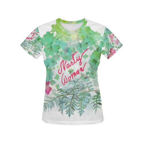 Nasty Woman, floral watercolor