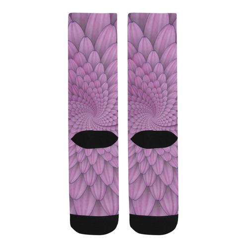 pink flower spiral droste escher Trouser Socks