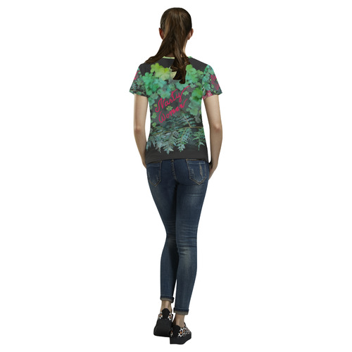 Nasty Woman, floral watercolor All Over Print T-Shirt for Women (USA Size) (Model T40)