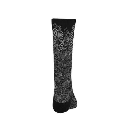 3D Black and White Rose Trouser Socks