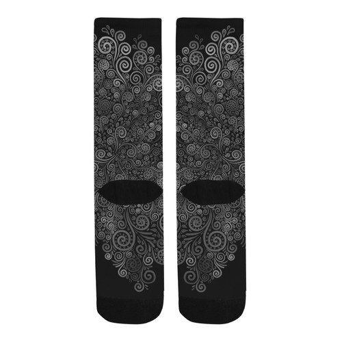 3D Black and White Rose Trouser Socks