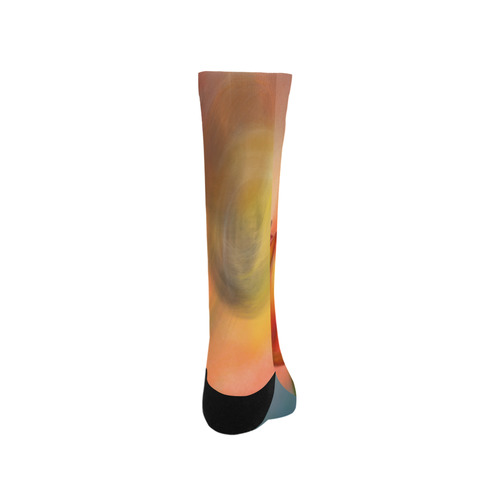 Peach Tulips Trouser Socks