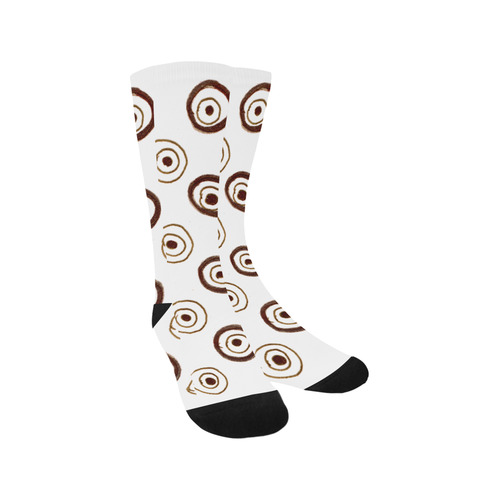 Designers Socks : brown vintage Circles Trouser Socks