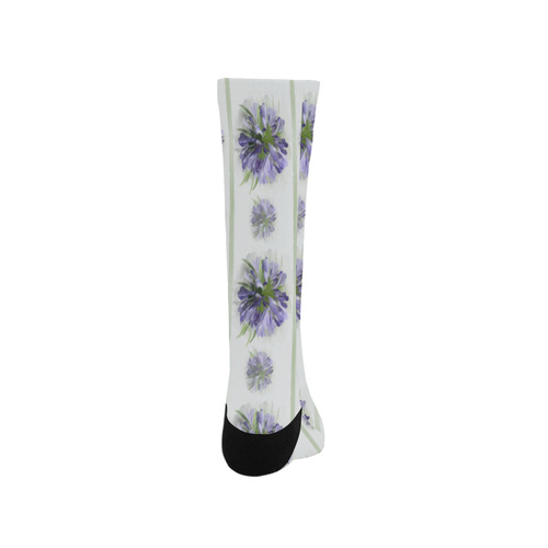 Delicate Small Purple Flowers, floral watercolor Trouser Socks