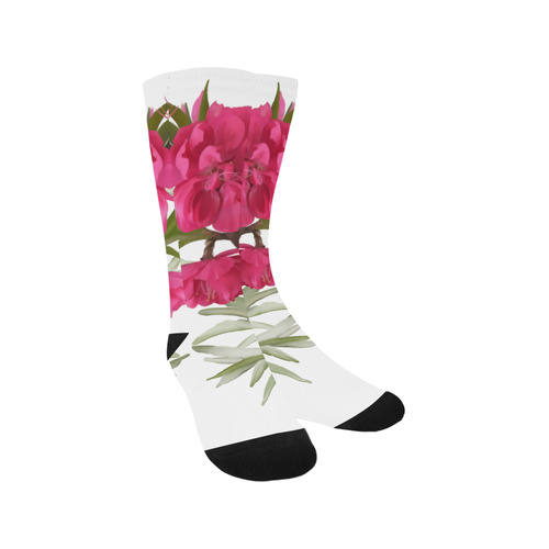 Peach blossom, floral watercolor Trouser Socks