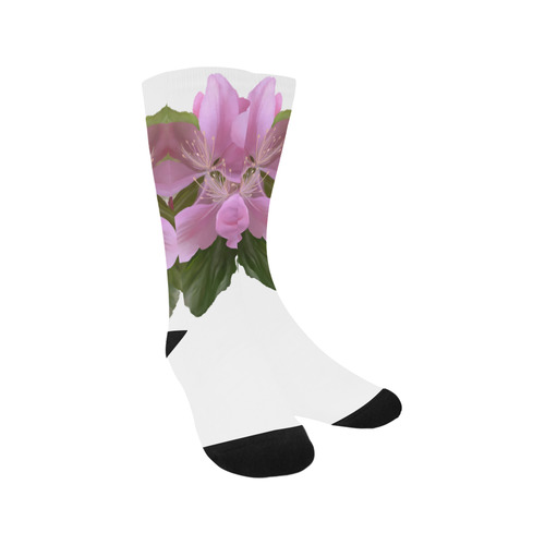 Pink Blossom Branch, , floral watercolor Trouser Socks