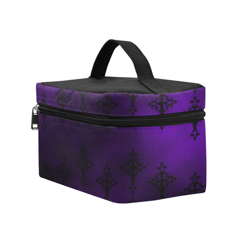 Purple and Black Goth Crosses Lunch Bag/Large (Model 1658)