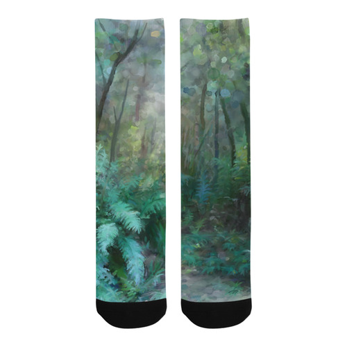 Bush, original watercolor painting, , landscape Trouser Socks