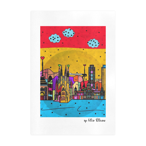 Barcelona Popart by Nico Bielow Art Print 19‘’x28‘’