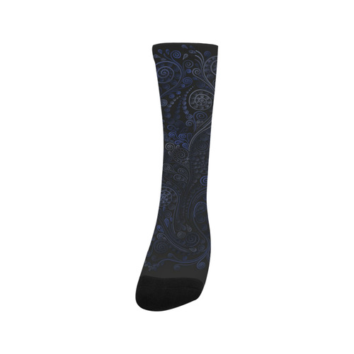 3D Ornamental blue on gray Trouser Socks