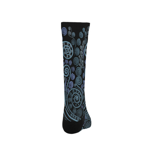 3D psychedelic ornaments, blue Trouser Socks