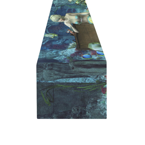 Underwater wold with mermaid Table Runner 14x72 inch