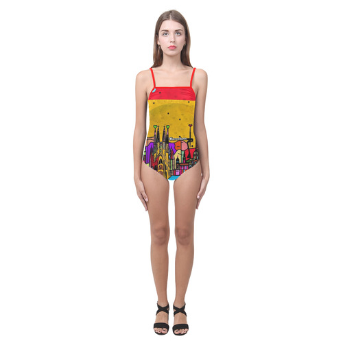 Barcelona Popart by Nico Bielow Strap Swimsuit ( Model S05)