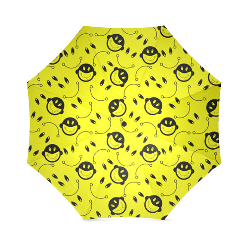monkey tongue out on yellow Foldable Umbrella (Model U01)
