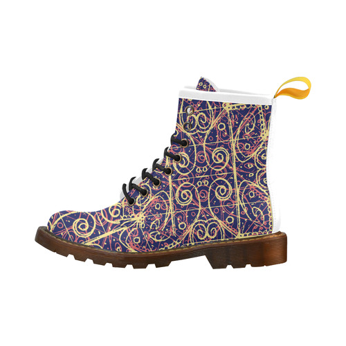 Tribal Ornate Pattern High Grade PU Leather Martin Boots For Women Model 402H