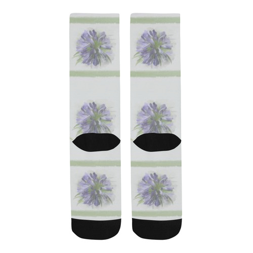 Delicate Small Purple Flowers, floral watercolor Trouser Socks