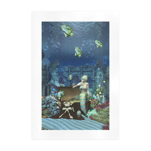 Underwater wold with mermaid Art Print 19‘’x28‘’