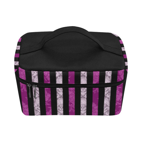 Two Tone Pink Damask Goth Stripe Lunch Bag/Large (Model 1658)