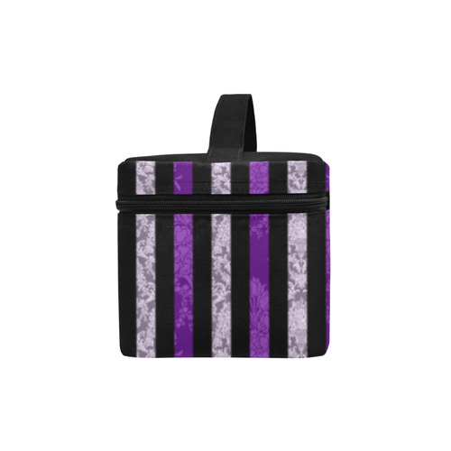 Two Tone Purple Damask Goth Stripe Lunch Bag/Large (Model 1658)