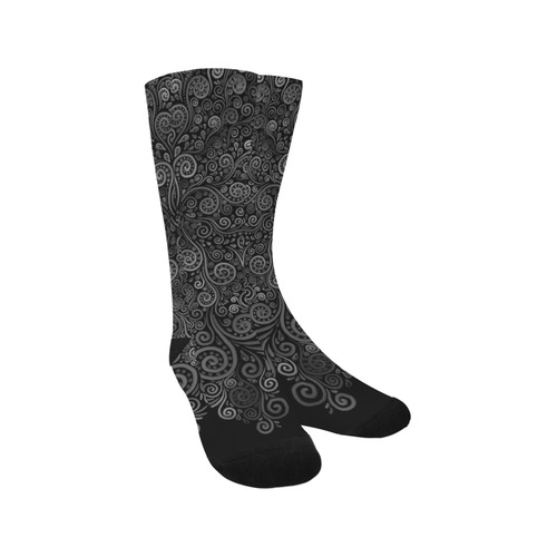 3D Black and White Rose Trouser Socks