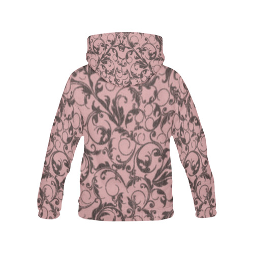 Vintage Swirls Bridal Rose All Over Print Hoodie for Women (USA Size) (Model H13)